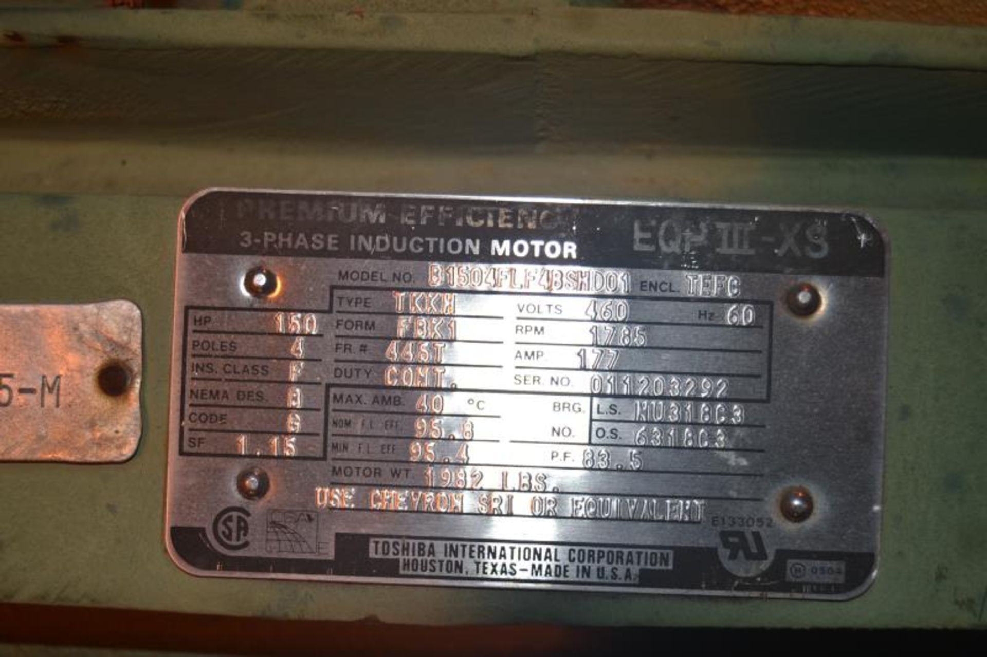 150 HP 460 VOLT 1785 RPM MOTOR - Image 2 of 2