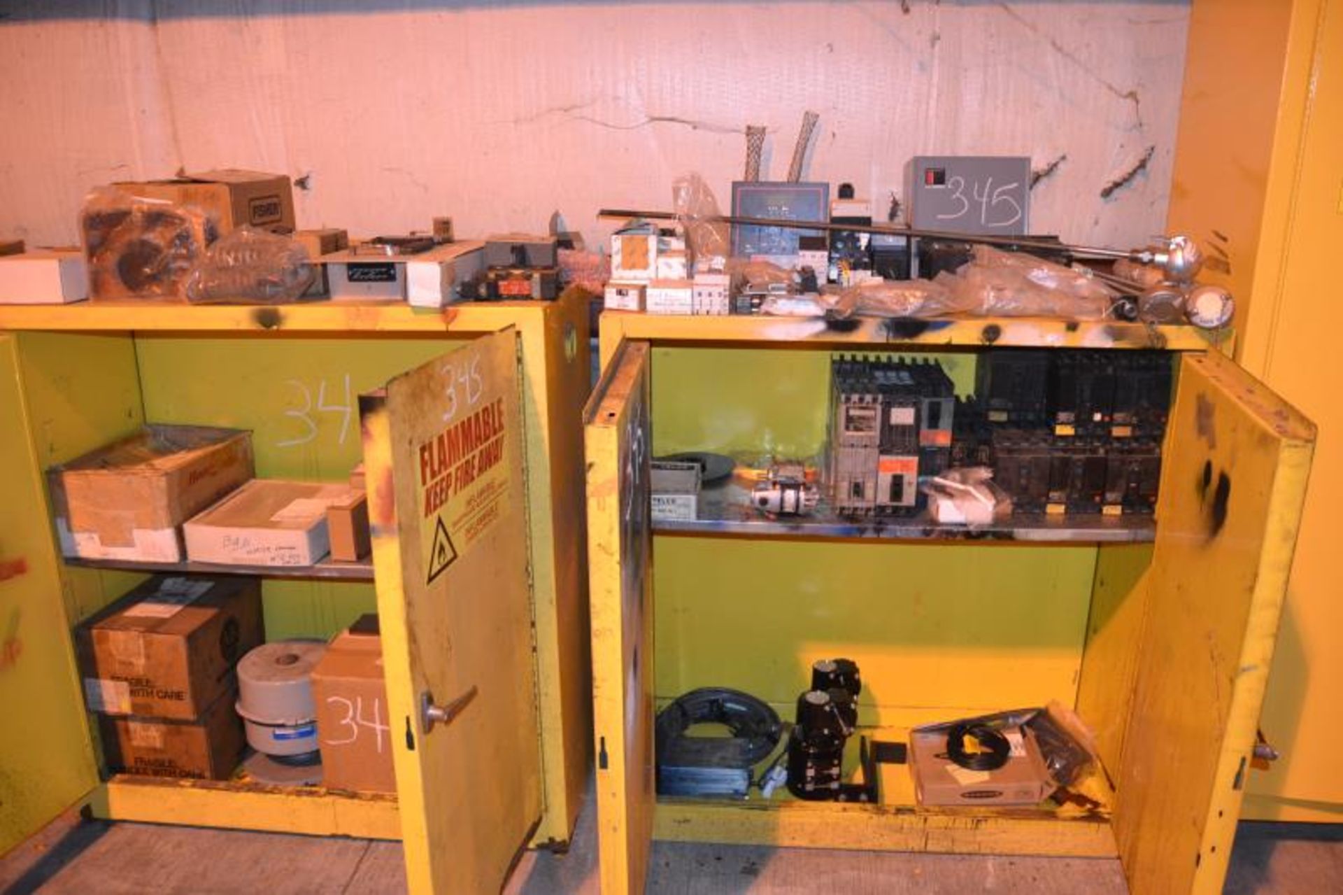 (2) FLAMMABLE CABINETS & LOT OF ELECTRICAL