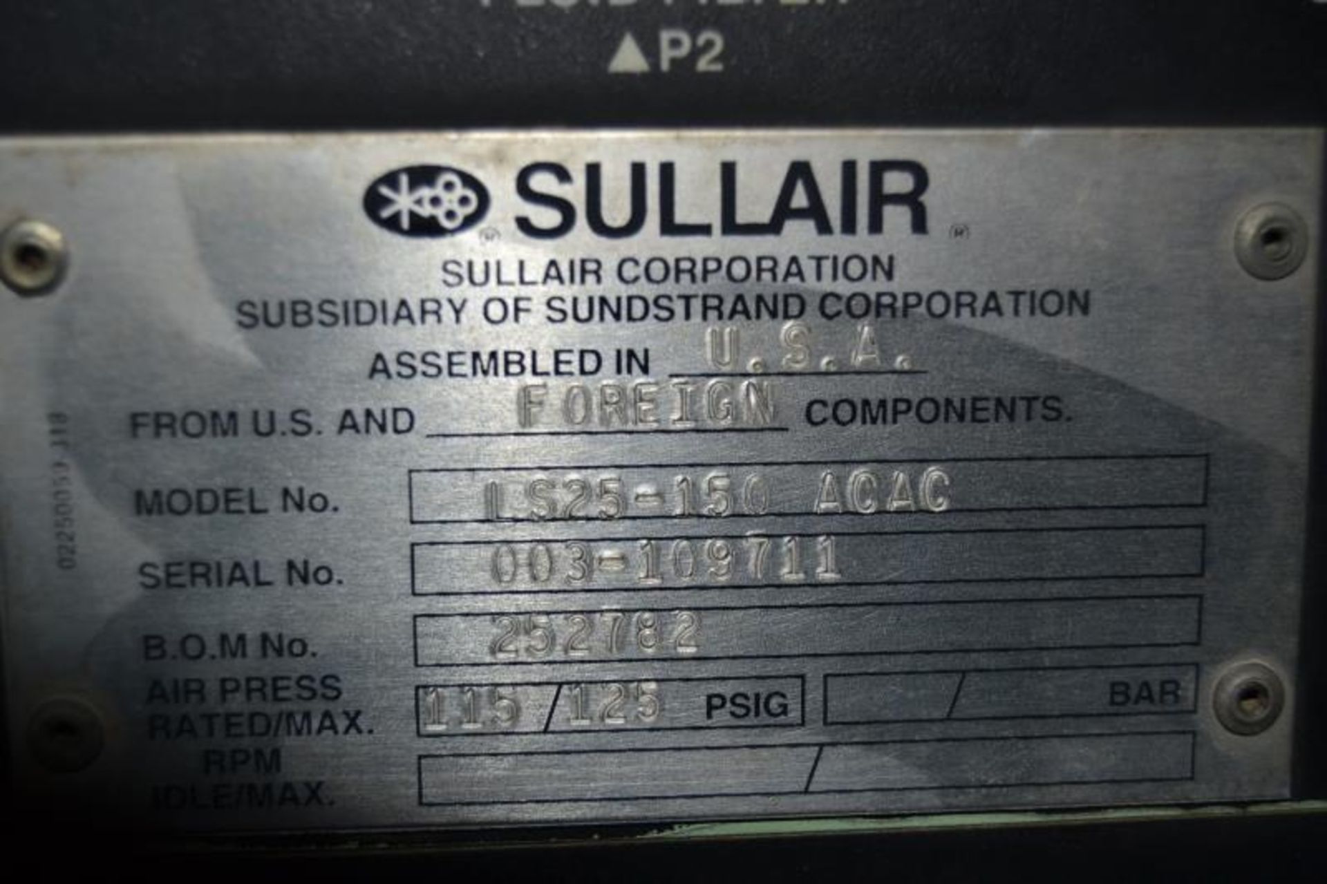 SULLAIR MODEL LS25-150 150 HP SCREW TYPE - Image 3 of 4