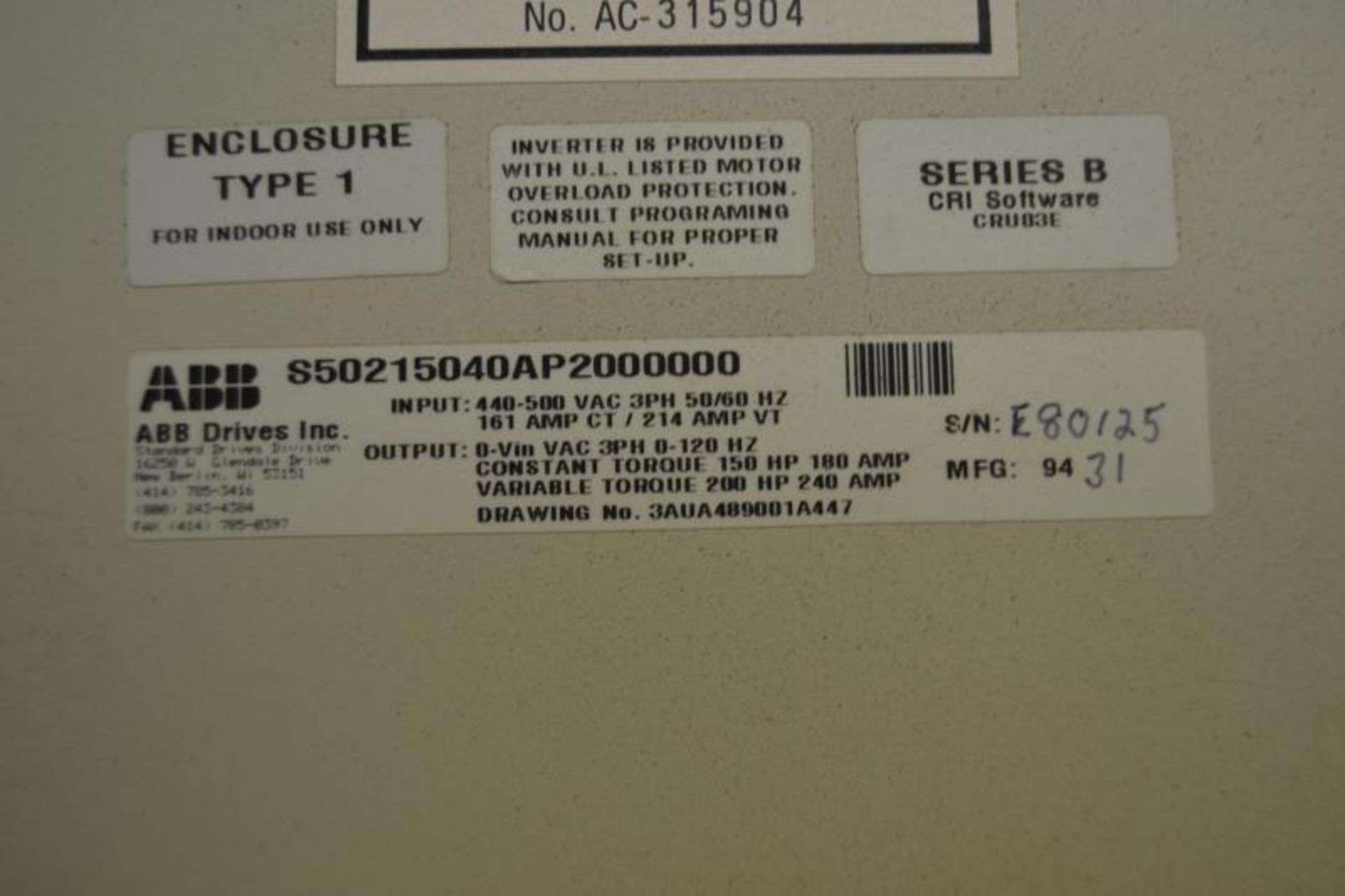 ABB 150 HP SOFT TYPE STARTER - Image 2 of 3