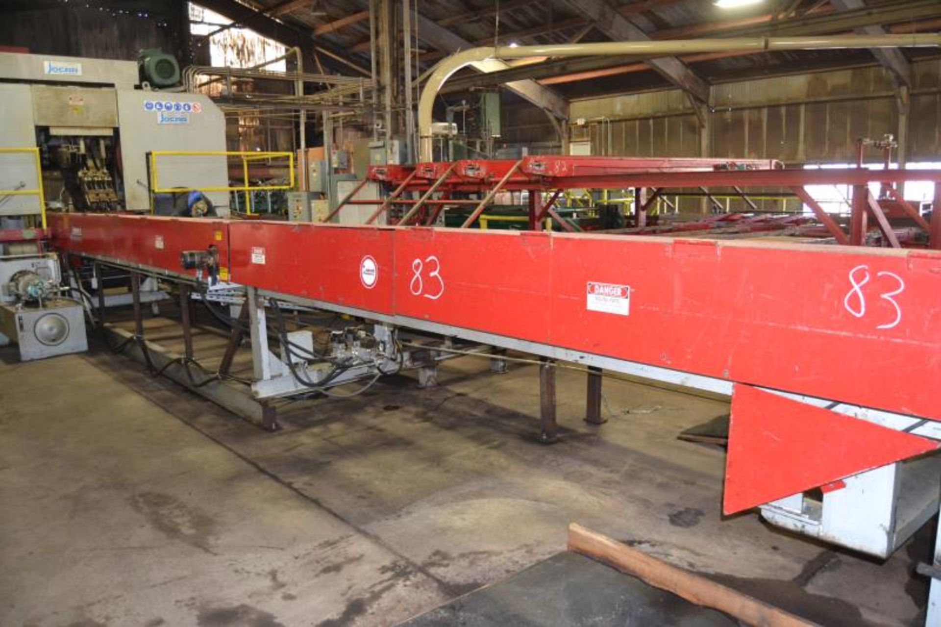 JOCAR MODEL 1600-230 63" HORIZONTAL RESAW SYSTEM W/125HP MOTOR; W/40' OUTFEED ROLLCASE; W/TIMPLE - Image 4 of 12