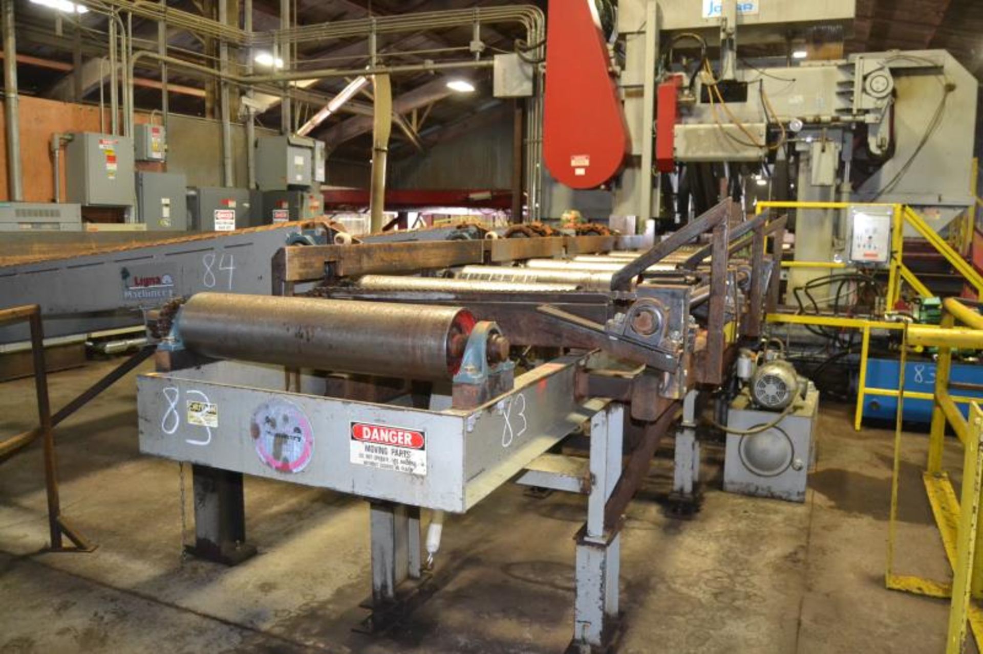 JOCAR MODEL 1600-230 63" HORIZONTAL RESAW SYSTEM W/125HP MOTOR; W/40' OUTFEED ROLLCASE; W/TIMPLE - Image 11 of 12