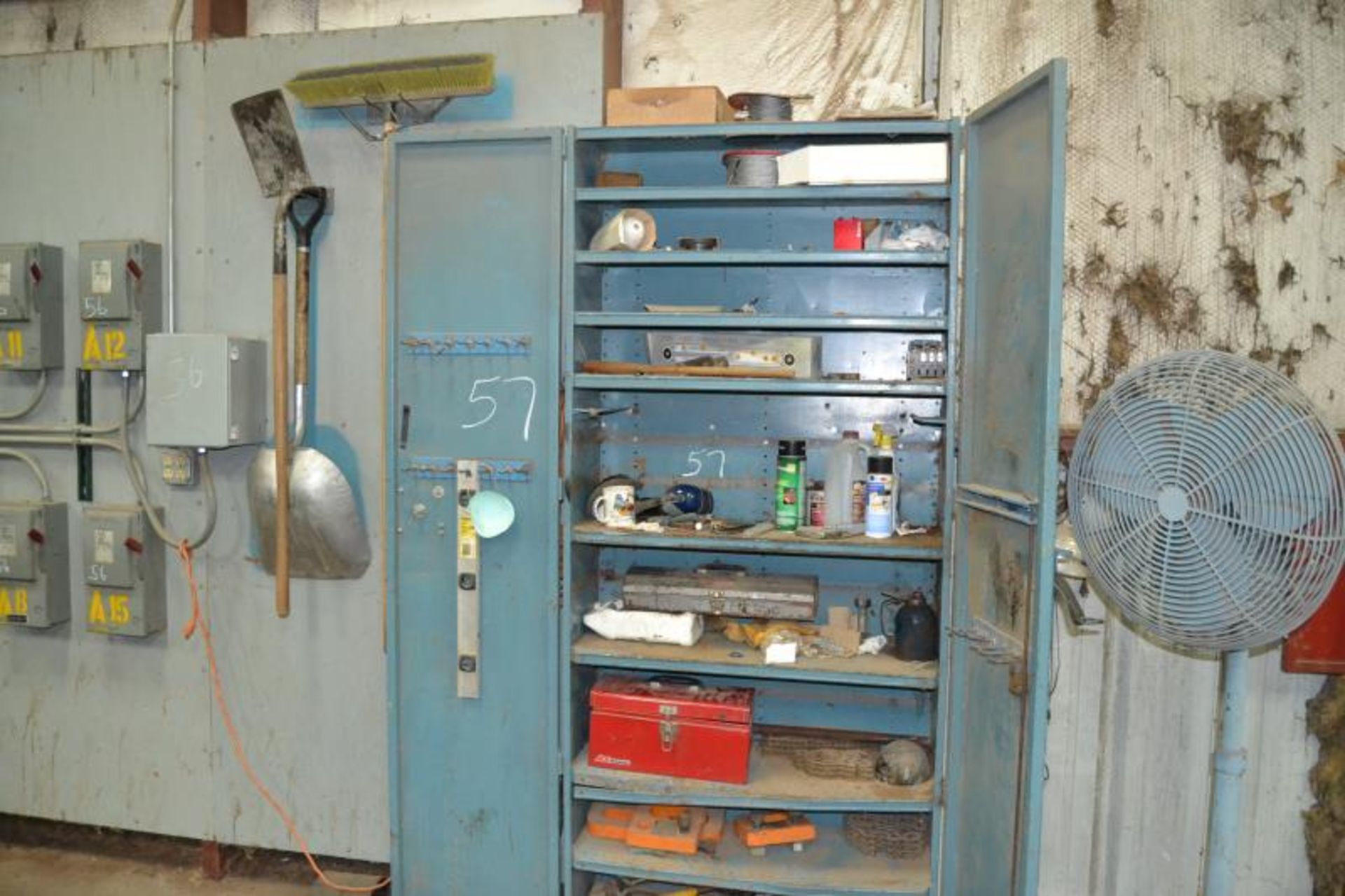 STEEL CABINET & CONTENTS