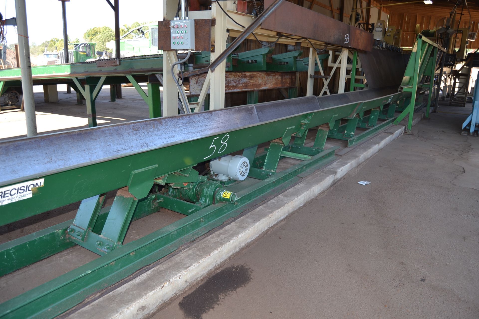 PRECISION 18"X50' VIBRATING CONVEYOR WITH TRANSITION SPOUT WITH DRIVE - Image 3 of 4