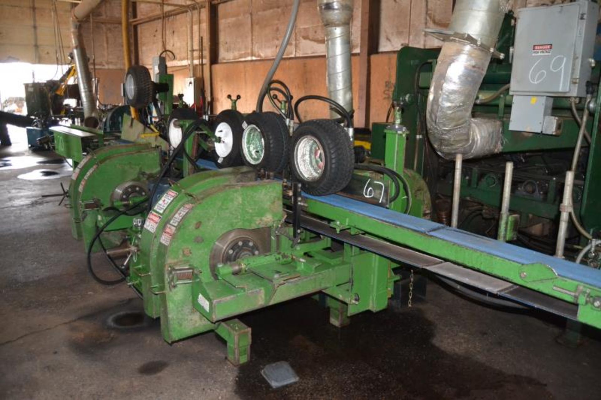 MORGAN 4 HEAD BAND RESAW W/ 20HP MOTORS W/ HYDRAULIC POWER PACK W/ CONTROLS W/ 20HP MOTORS W/