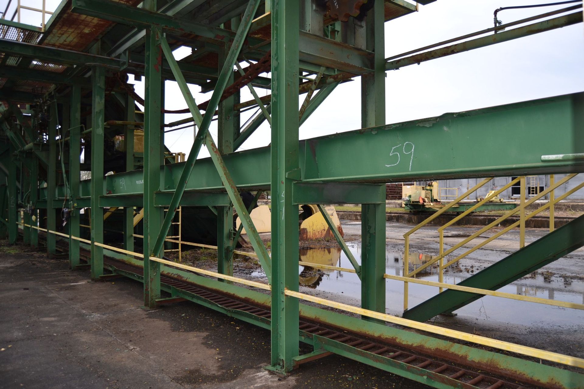 (2) 30' STEEL WASTE CONVEYOR W/ BOTTOM RETURN W/ LADDER BACK CHAIN W/ DRIVE - Image 2 of 2