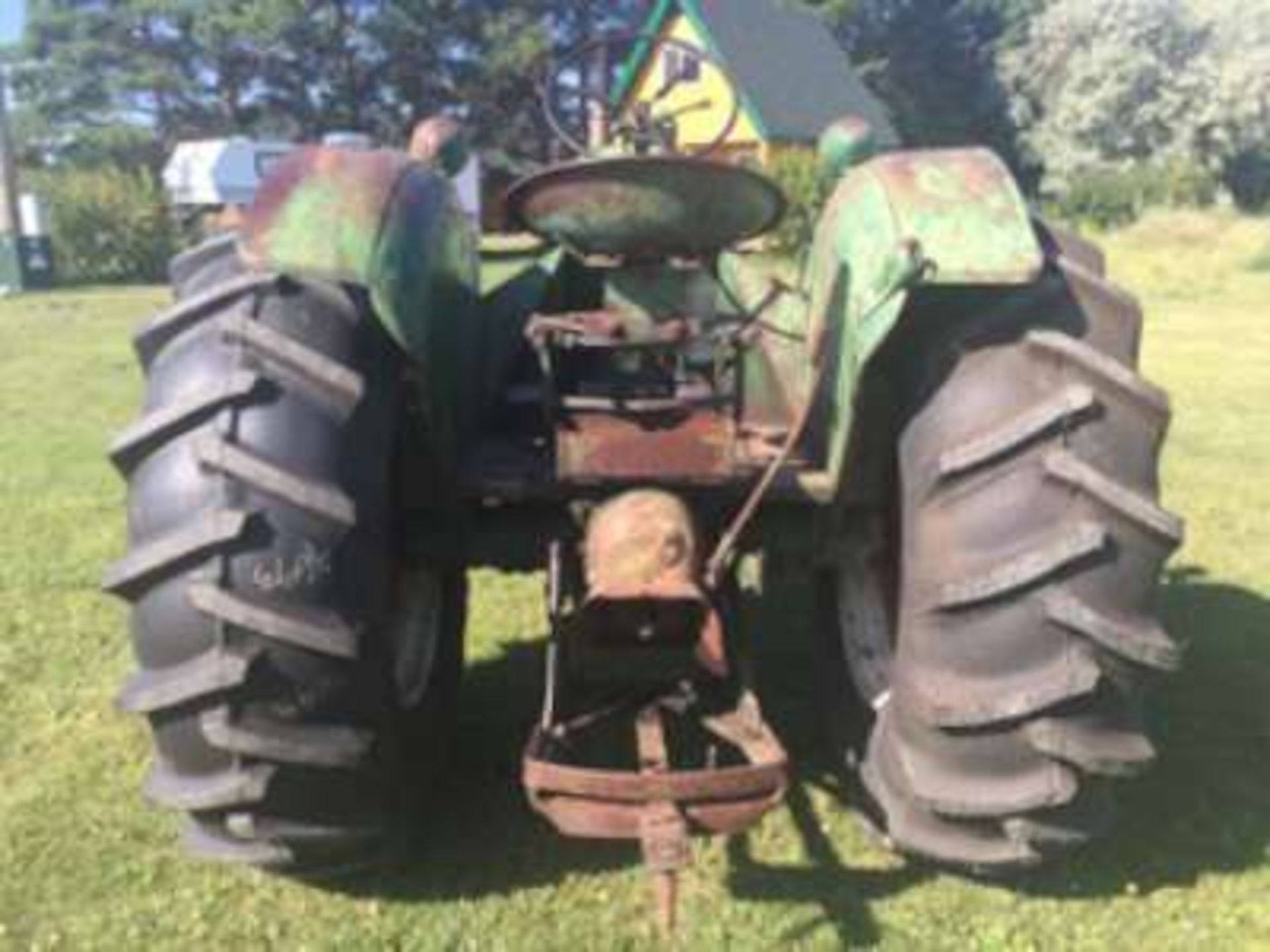 Oliver 88 diesel tractor, brand new tires w/mounted wood saw - Image 2 of 2