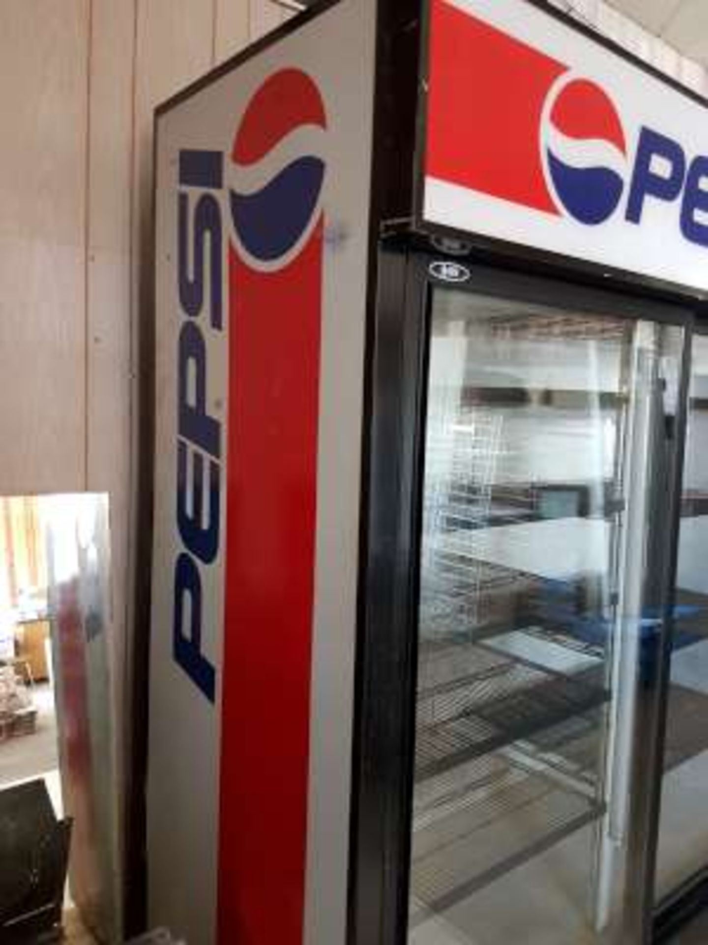 Pepsi Cooler w/sliding glass doors (80in high x 72in wide x 30in deep) - Image 2 of 3