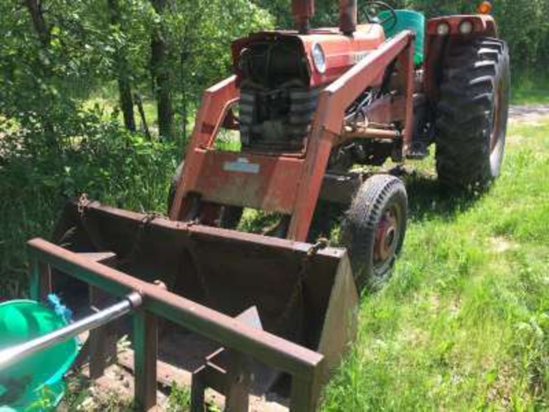 MF 1080 tractor, Dsl, rubber 18.4x34 (good) w/bale fork - Image 2 of 4