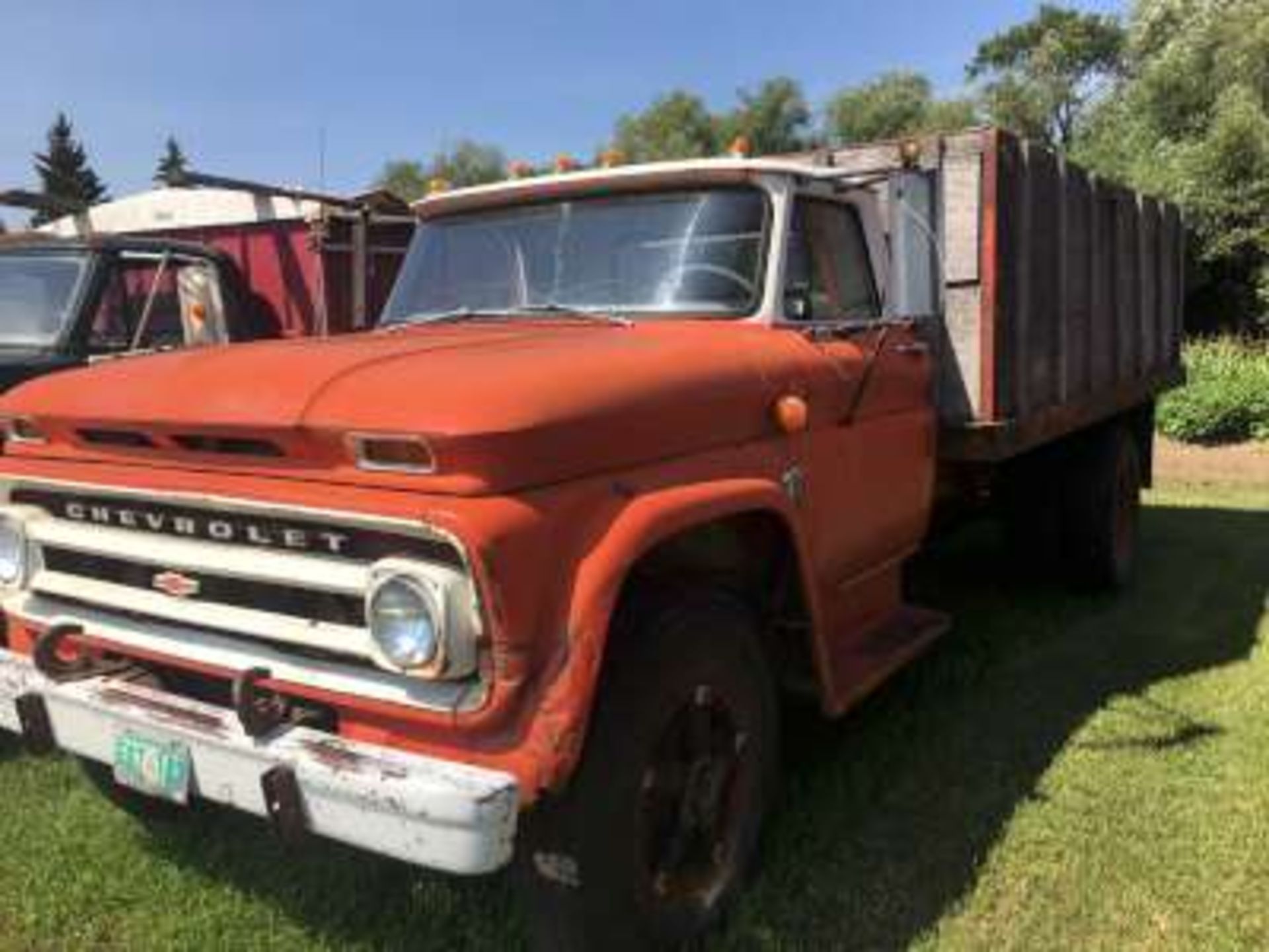 1964 Chev 60 series grain truck, V8 4x2spd, 15ft wooden B&H, 56,000 miles