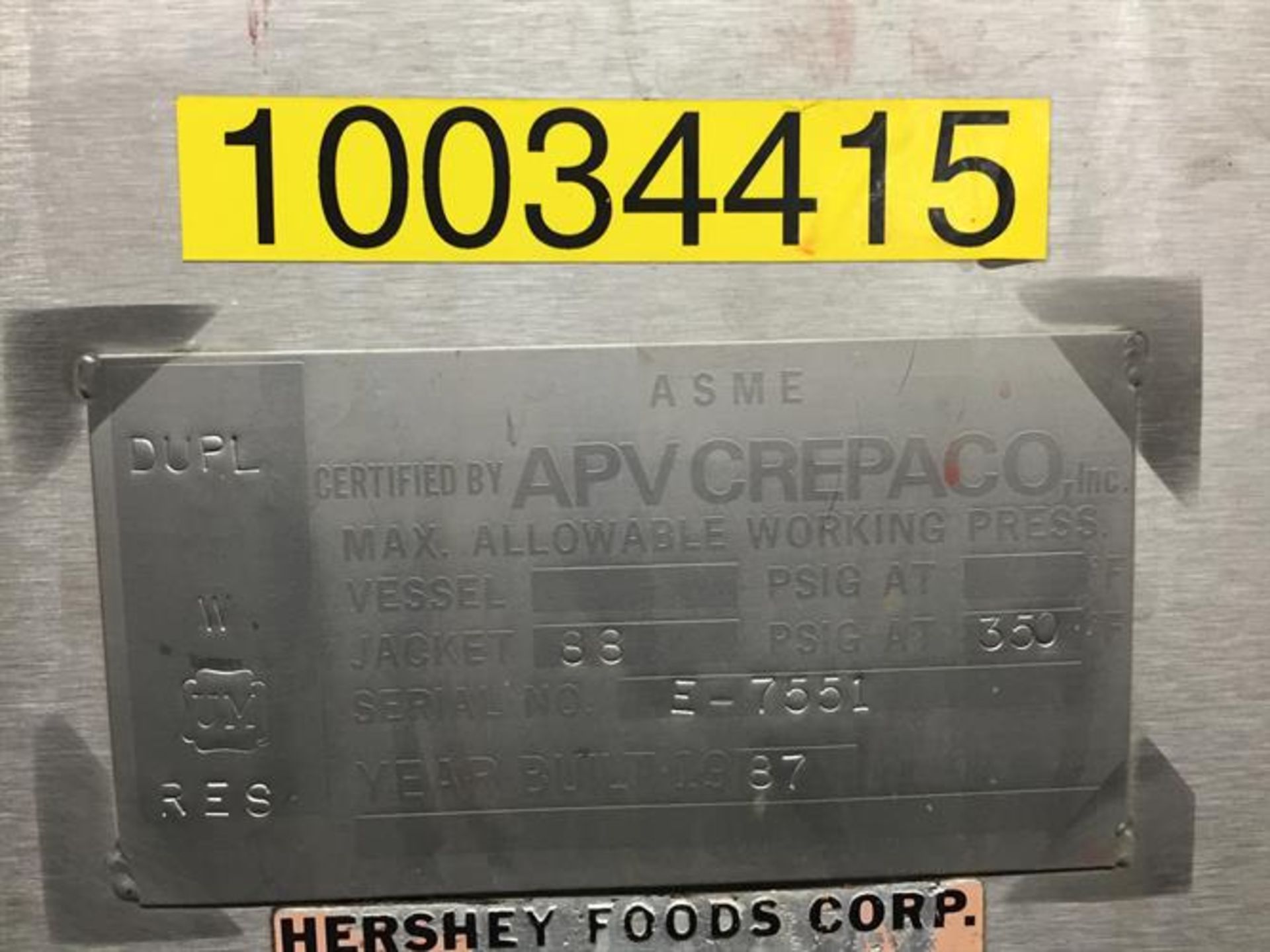 APV 100 Gallon Stainless Steel Jacketed Likwifier - Image 5 of 10