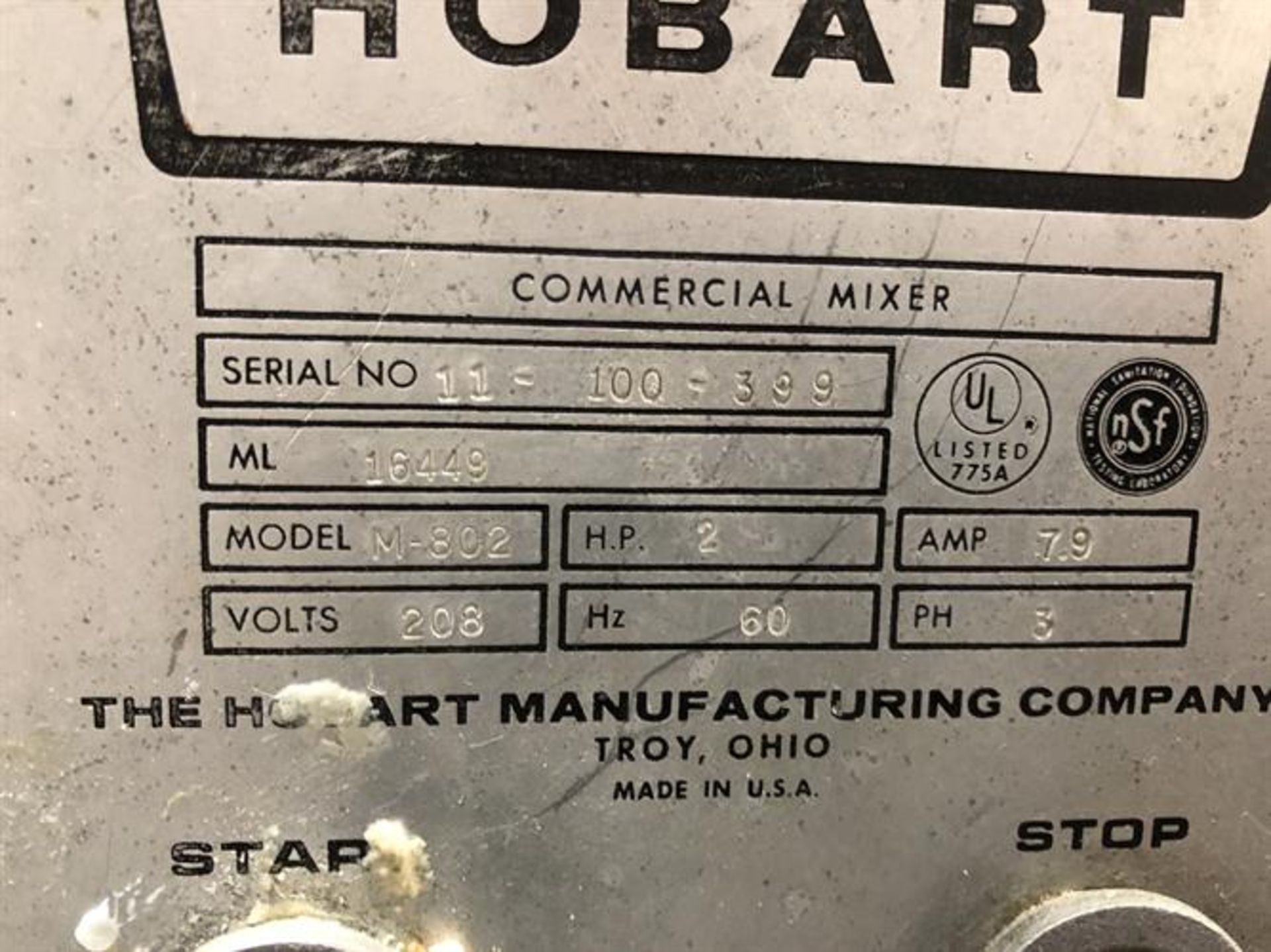 Hobart M802 80 Quart Mixer - Image 3 of 5