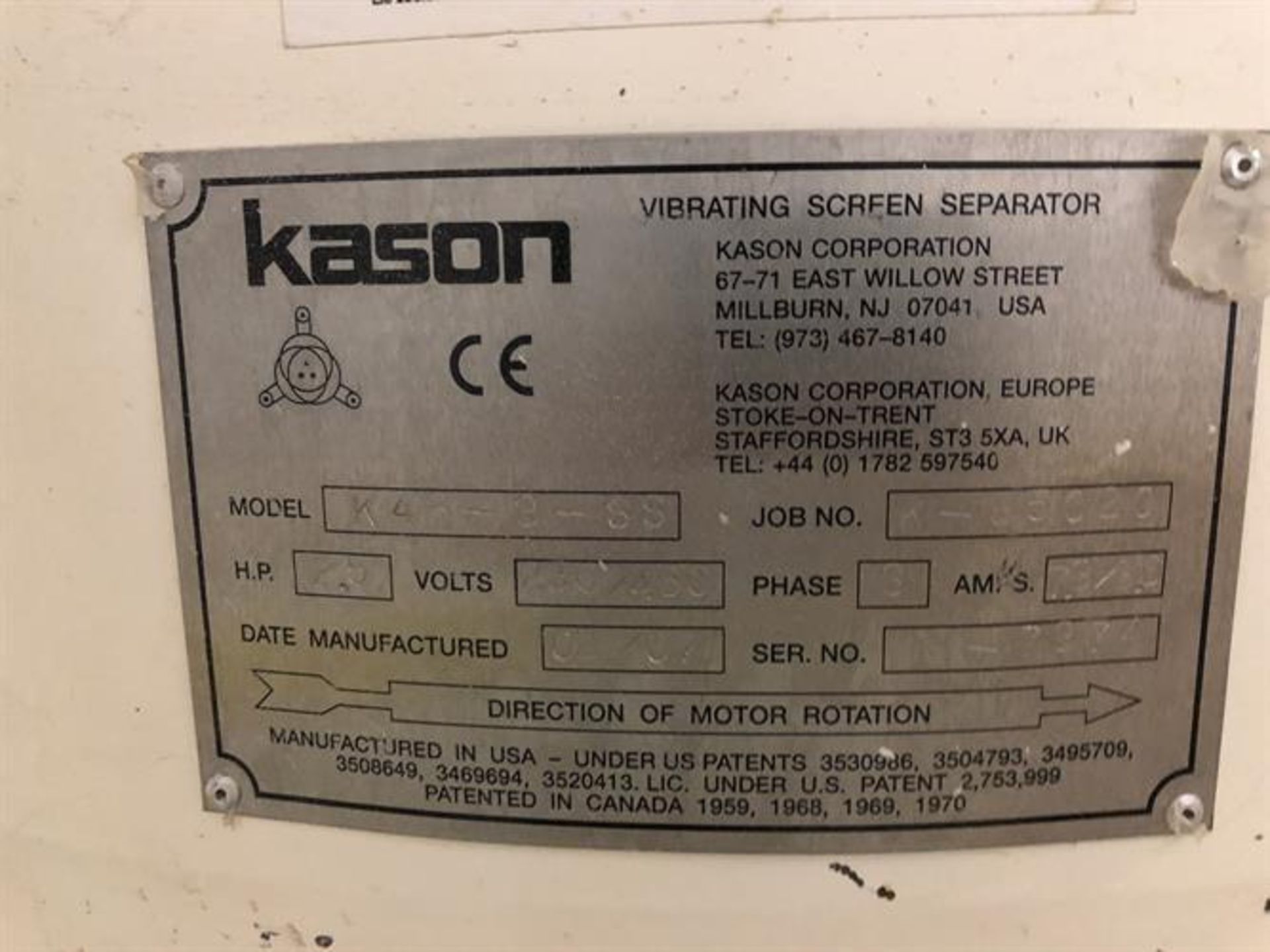 Kason model K-48-3-SS 3-Deck Stainless Steel Sifter - Image 3 of 3