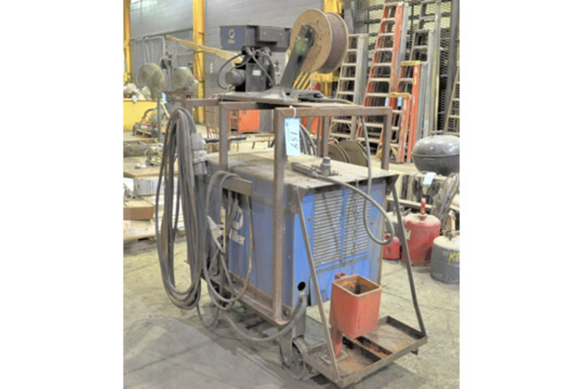 MILLER MODEL DELTAWELD 450, 450-Amp Portable CP-DC Arc Welder with Miller JJ-24 Wire Feeder - Image 2 of 6