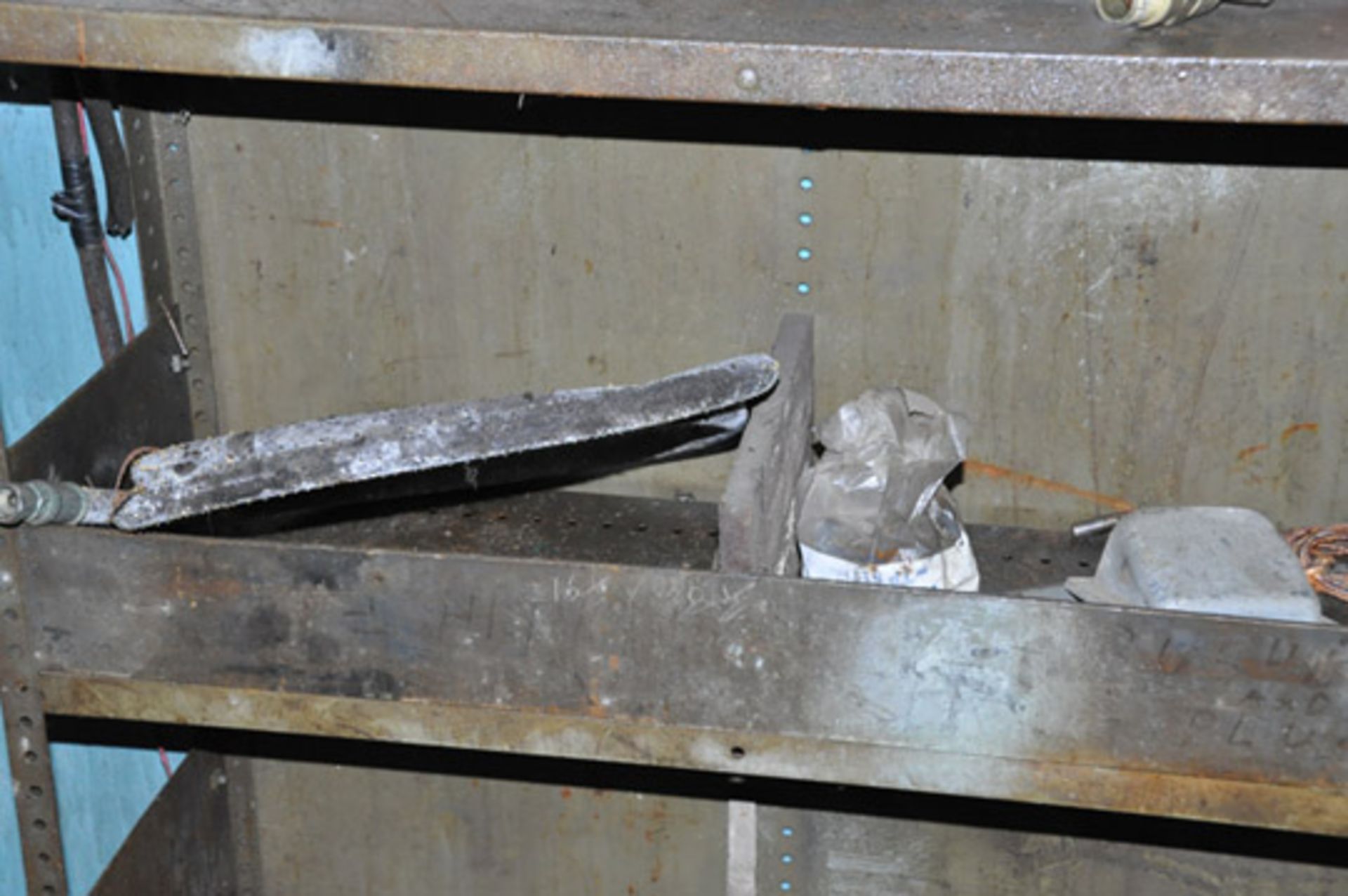 Lot-(2) Sections of Shelving and (2) Work Benches with Chain Link, - Image 6 of 6