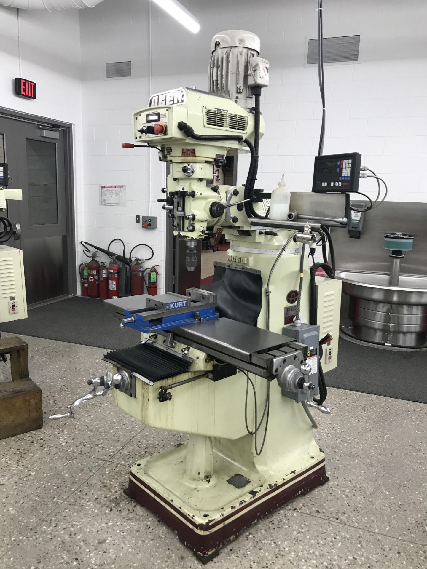 Acer Vertical Milling Machine Model EVS-3VS, 9" x 42" Table, Newall DRO, Collets, 60-4500 RPM