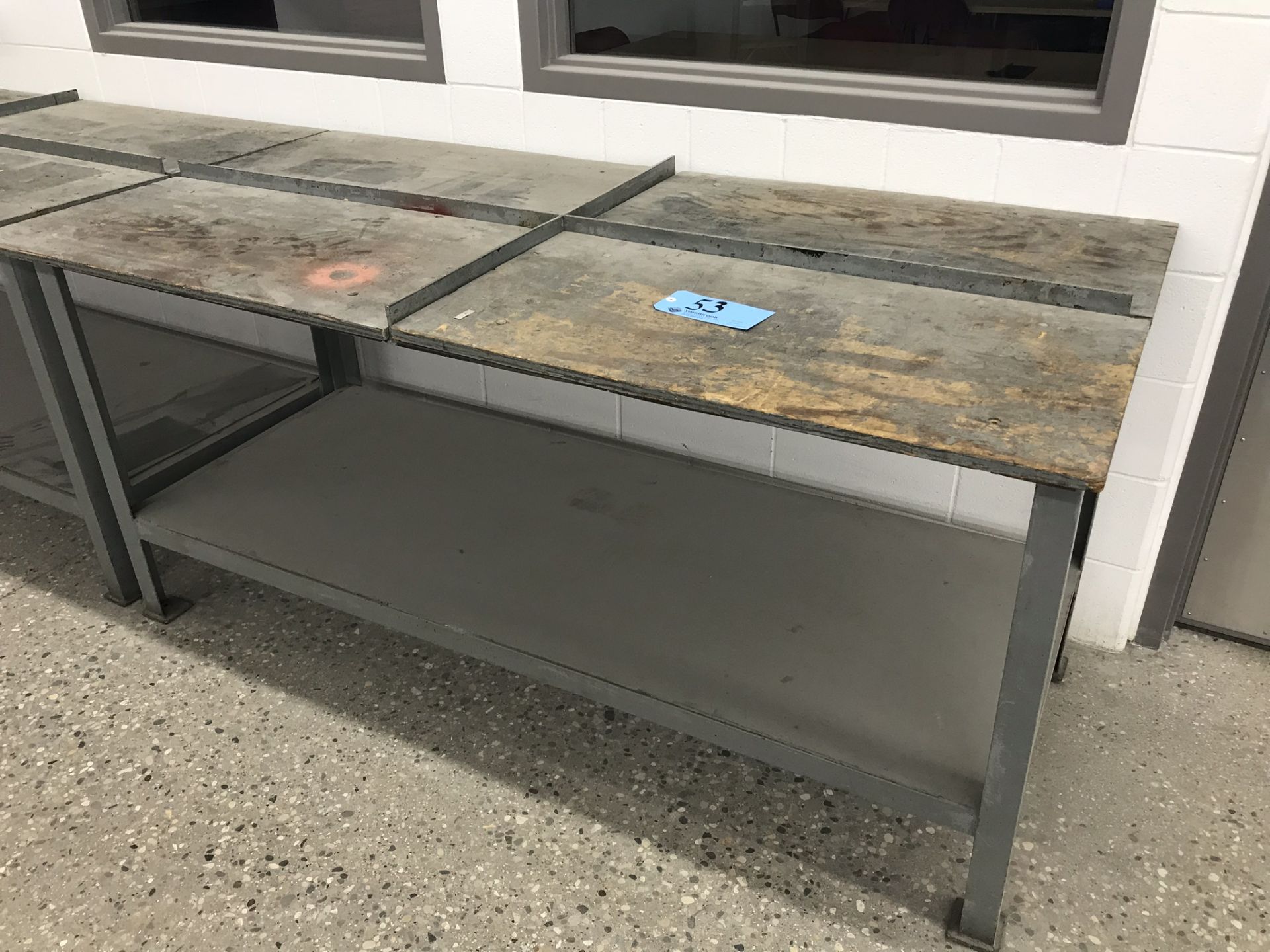 Heavy Duty Steel Work Bench with Wood Top, estimated load capacity of 2,000 pounds. 6' x 3' x 36"