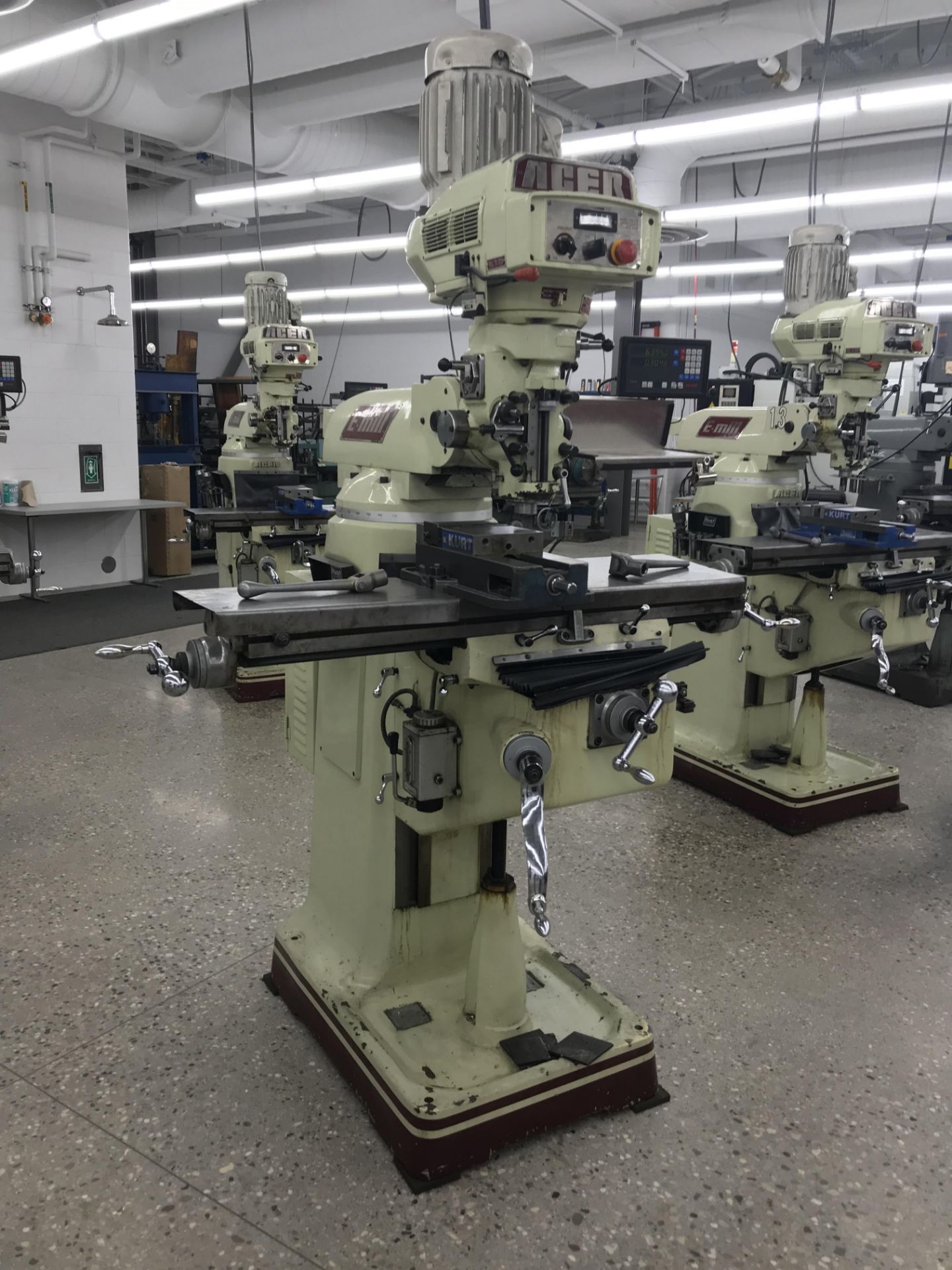 Acer Vertical Milling Machine Model EVS-3VS, 9" x 42" Table, Newall DRO, Collets, 60-4500 RPM