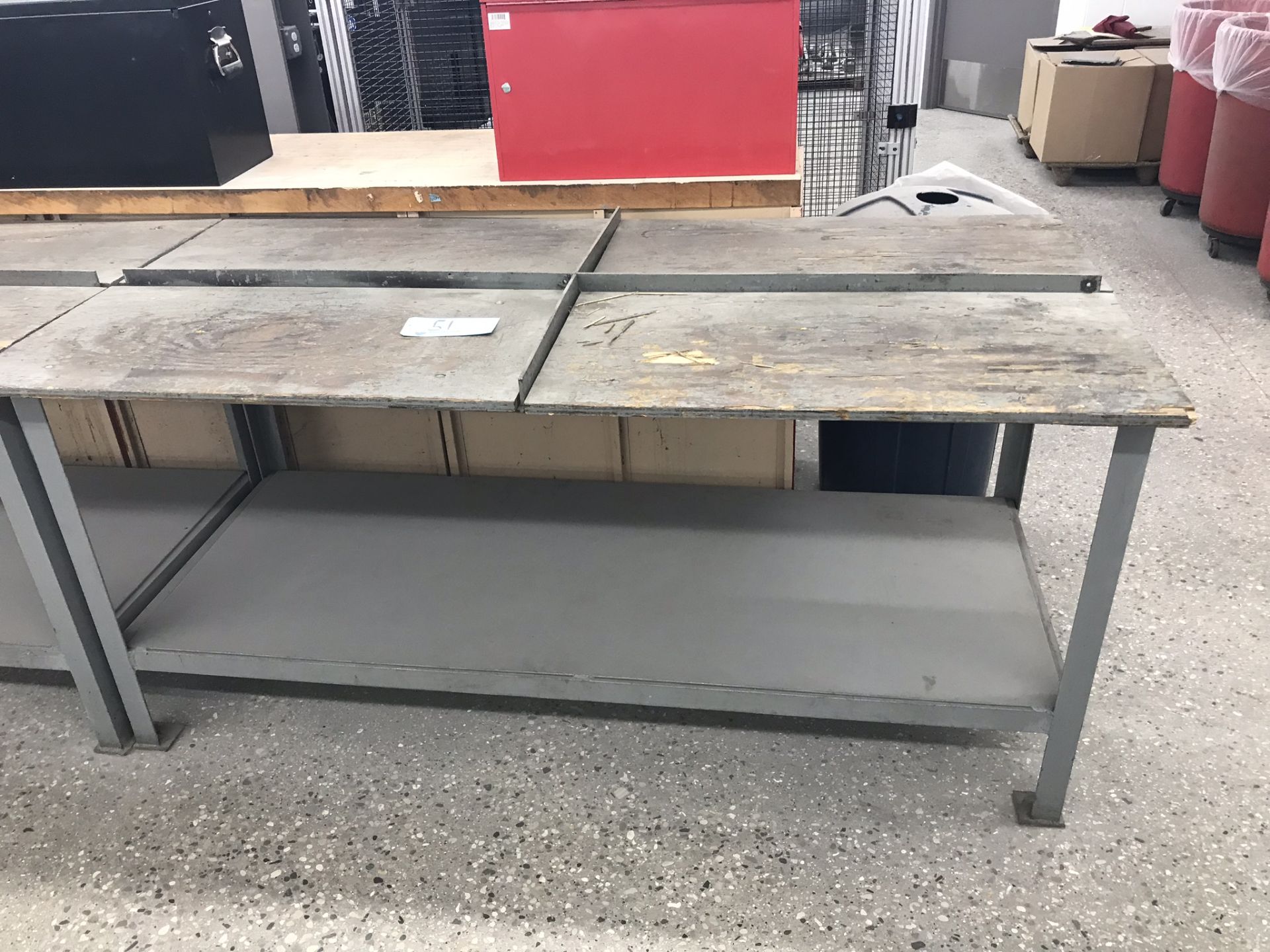 Heavy Duty Steel Work Bench with Wood Top, estimated load capacity of 2,000 pounds. 6' x 3' x 36"