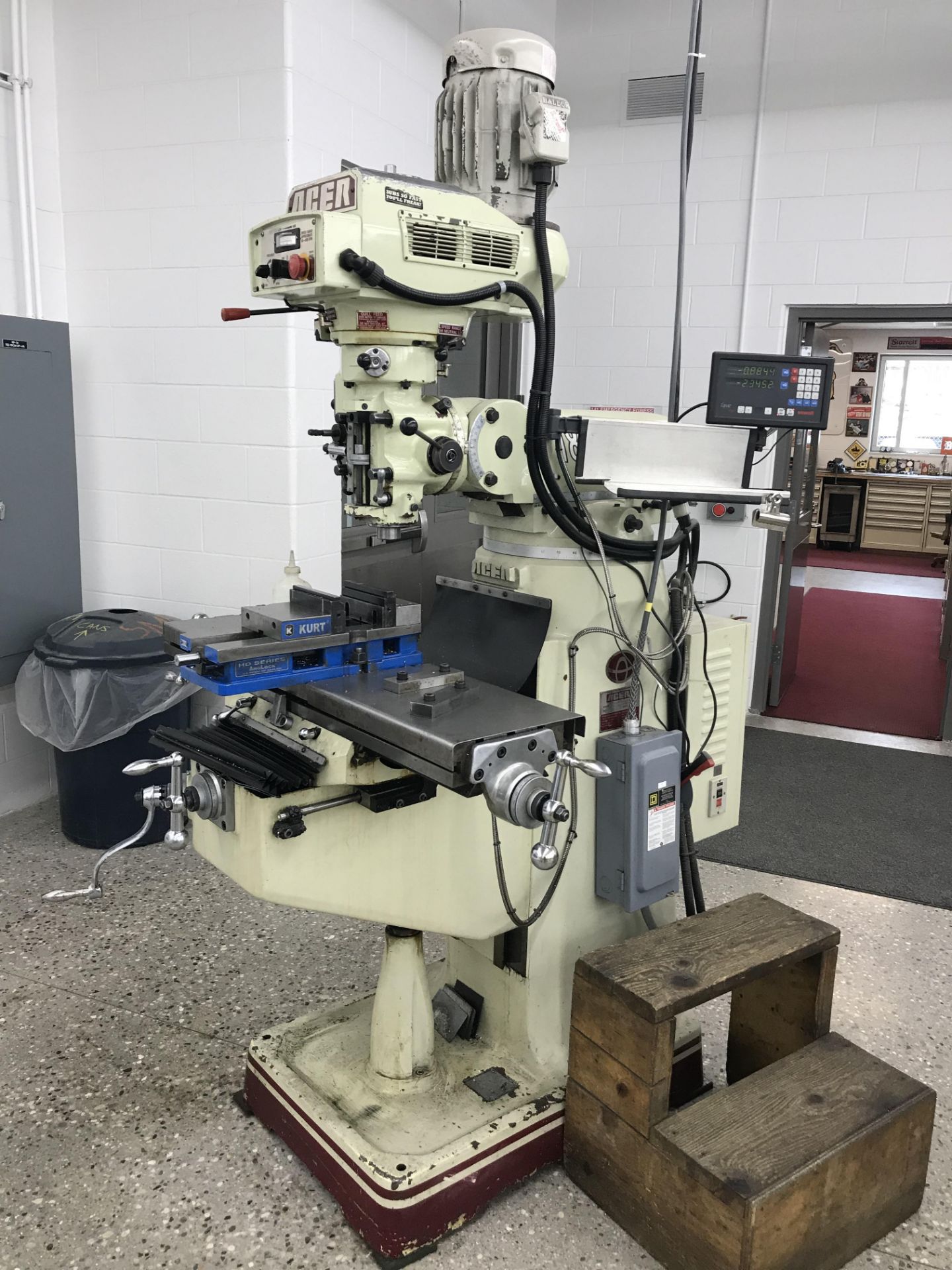 Acer Vertical Milling Machine Model EVS-3VS, 9" x 42" Table, Newall DRO, Collets, 60-4500 RPM