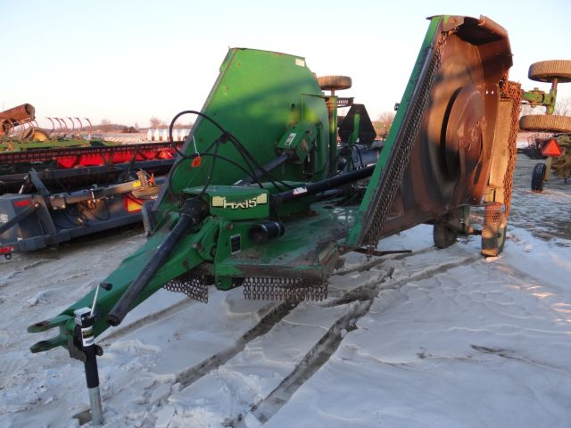 2003 JD HX15 Batwing Cutter #154663 Rotary Cutter, 1000 PTO, Laminated Tires, Rear Rubber Shield SN#