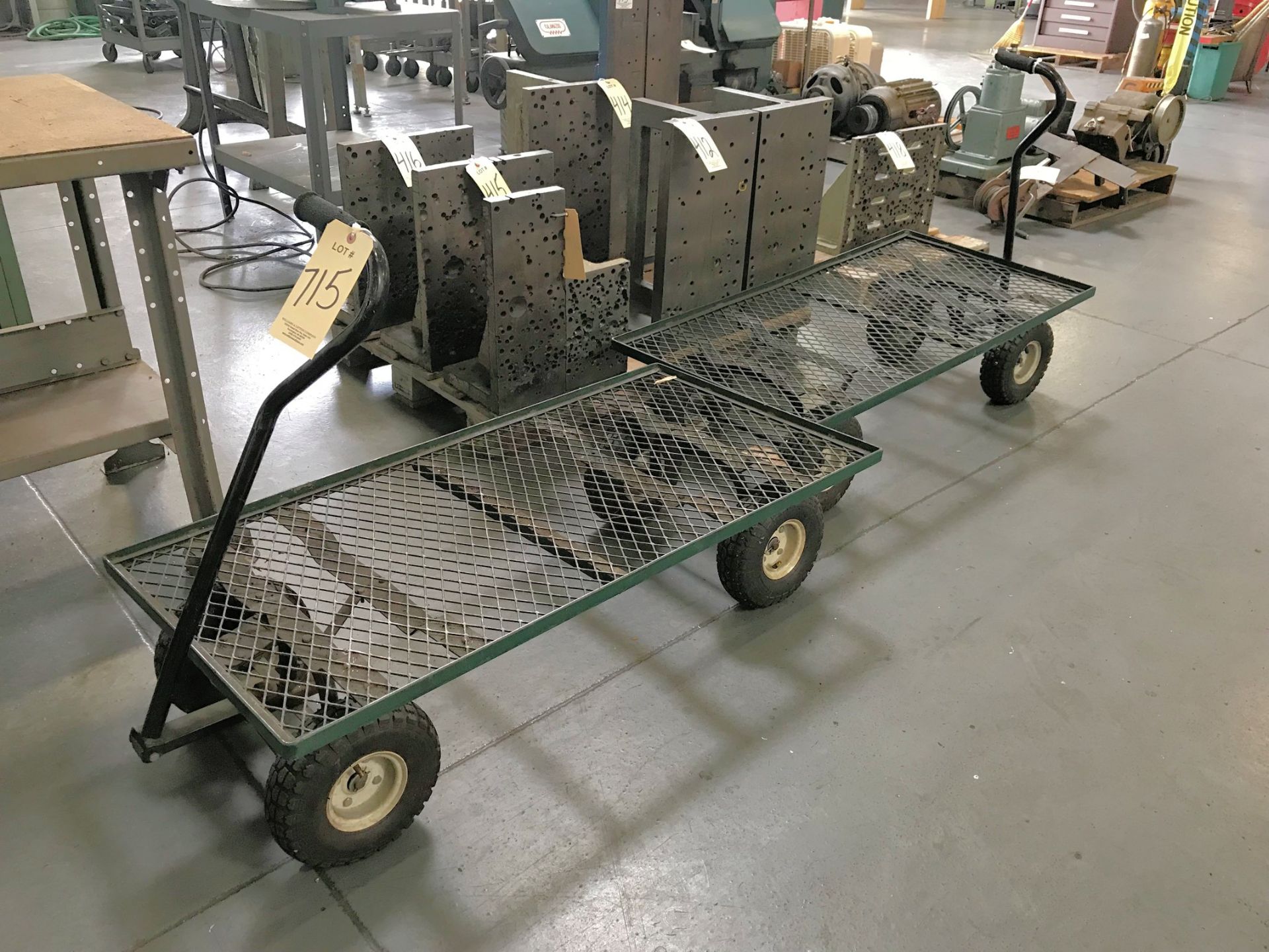 Lot-(2) 24" x 48" Flat Deck Carts