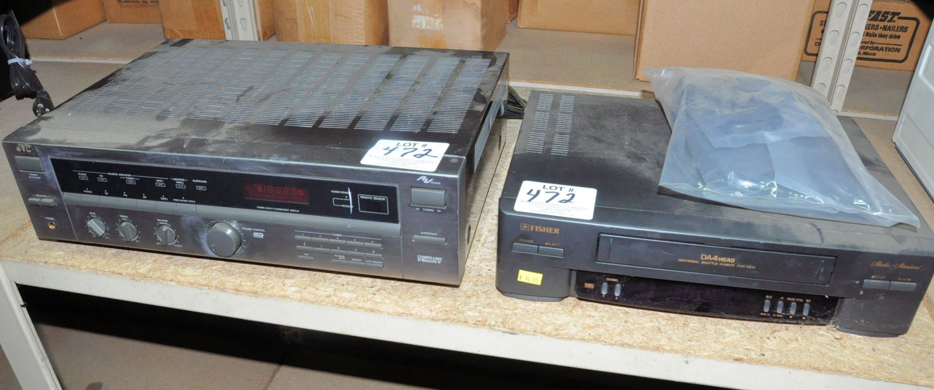 Lot-(1) Sharp TV; (1) Fisher 4-Head VCR Player and (1) JVC Receiver - Image 2 of 2