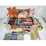 A mixed box of vintage toys to include a flying scale series Keil Kraft M.E.