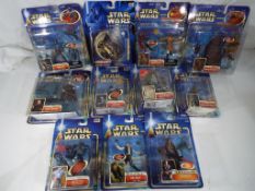 Star Wars - eleven Star Wars action figure and vehicle sets all sealed in original blister packs to