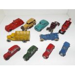 Dinky Meccano and similar - 11 early 20th century diecast model motor vehicles, playworn,