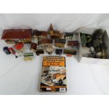 Model Railways - A collection of German tinplate model railway building scenics and other