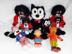 A collection of predominantly soft toys to include TV and Disney characters to include Felix the