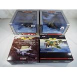 Corgi Aviation Archive and Yat Ming - two 1:48 scale diecast model Spifires Mk V and two Corgi AA
