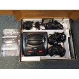 Sega - a boxed Sega Megadrive II, 16 bit games console with instructions,