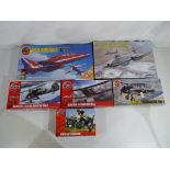 Model Kits - five Airfix Model Kits and accessories to include Red Arrows Hawk,