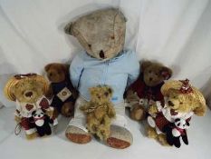 Teddy bears - six vintage and modern teddy bears to include Boyds bears,