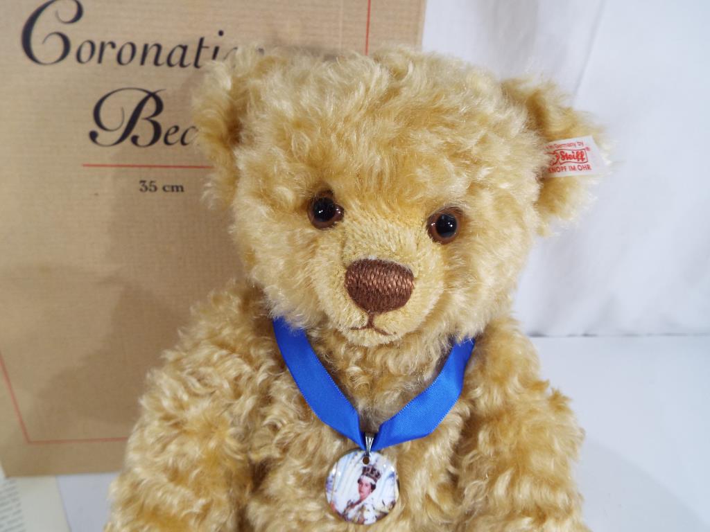 Steiff - a good quality Steiff mohair bear entitled Coronation Bear, issued in a,