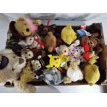 Teddy bears - a box containing a quantity of teddy bears and stuffed toys.