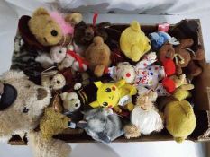 Teddy bears - a box containing a quantity of teddy bears and stuffed toys.