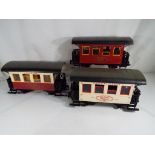 Lehmann - three LGB (Lehmann Gross Bahn) G scale, gauge 1 carriages, Jubilaums Express, exc,