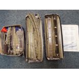 Model Railways - a quantity of vintage Hornby OO gauge three-rail track to include straights,