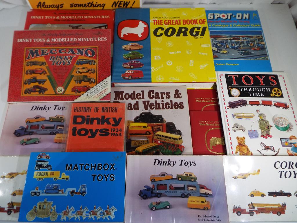 A mixed lot of hardback books and similar relating to Hornby, Spot-On, Corgi, Dinky,