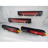 Model Railways - a Hornby Virgin four car unit comprising locomotive, dummy unit and two carriages,