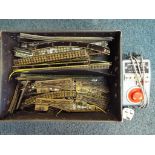 Model Railways - a quantity of vintage Hornby Dublo three rail track comprising straights, curves,