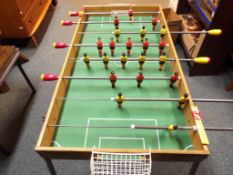 A vintage folding table football game with wooden table and steel legs - This lot MUST be paid for