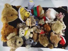 Teddy bears - a box containing a quantity of teddy bears and cuddly toys.