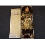 Dolls - a good quality porcelain dressed doll with glass eyes from the Elizabeth and Friends range