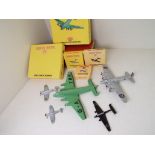 Dinky Toys - five professionally restored diecast models comprising Giant High Speed Monoplane #