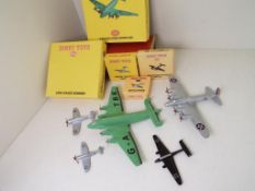 Dinky Toys - five professionally restored diecast models comprising Giant High Speed Monoplane #