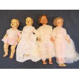 Dolls - four vintage dolls, tallest approximately 79 cm (h),